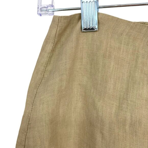 Relax Tommy Bahama Women's Linen Beige Lined Summer Knee Length Skirt Size 0 - Picture 4 of 10